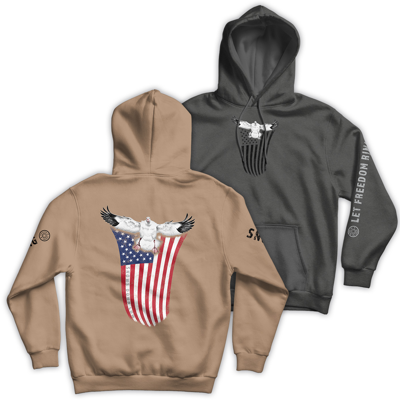 "Let Freedom Ring" Snow Goose Hoodie