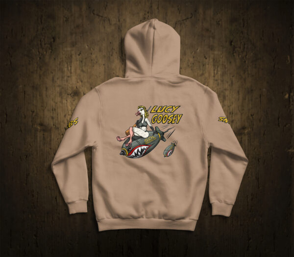 "Lucy Goosey" Sandstone Snow Goose Hoodie - Image 3