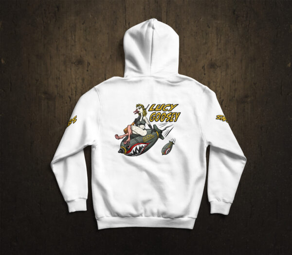 "Lucy Goosey" White Snow Goose Hoodie - Image 3