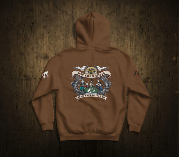 "The Gambler" Saddle Brown Snow Goose Hoodie - Image 3