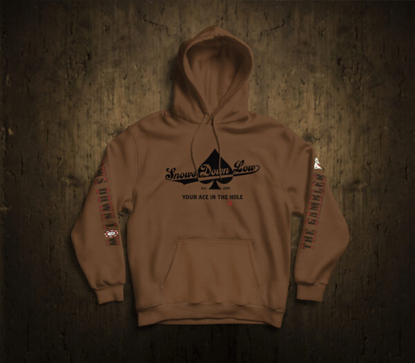 "The Gambler" Saddle Brown Snow Goose Hoodie - Image 2